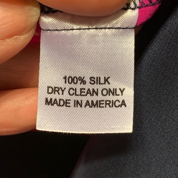 AMANDA UPRICHARD Silk Blouse Color Block short sleeve Top preppy minimalist MED - Picture 6 of 7